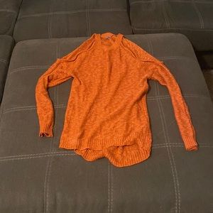 Charlotte Russe cut off shoulder orange sweater